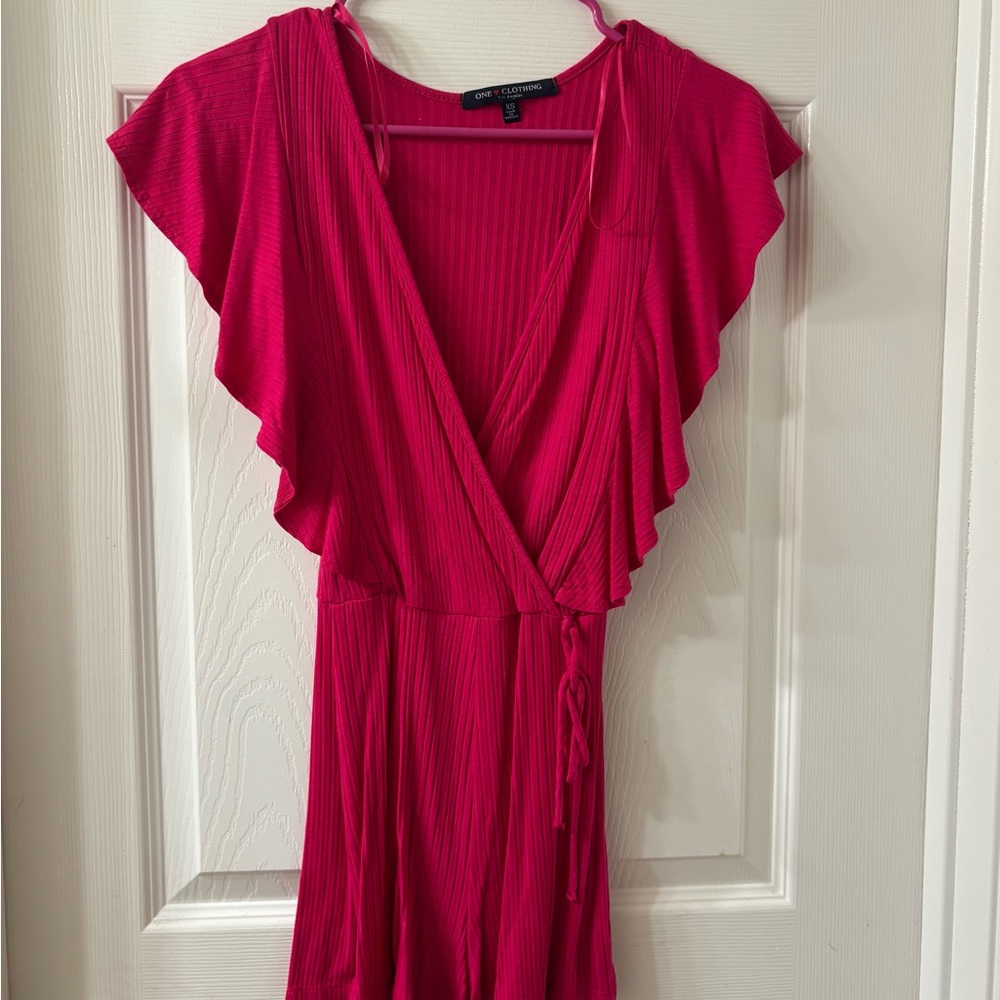 One Clothing Pink Ribbed Dress